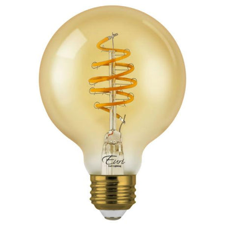 Curved LED Spiral Filament Edison Glob Bulb - 4.5 Watt - 2200K - Nostalgicbulbs.com