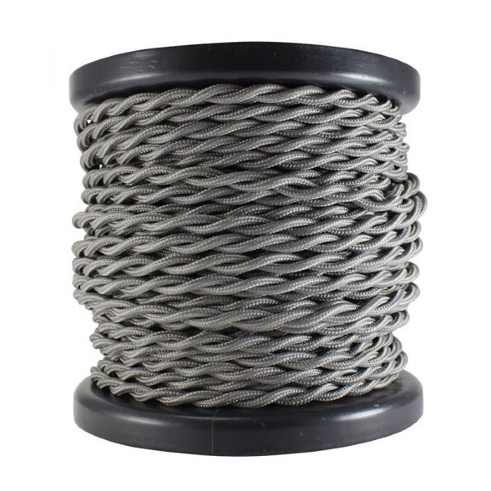 Dark Gray Twisted Wire- 100 ft Spool. - 18 AWG - Nostalgicbulbs.com