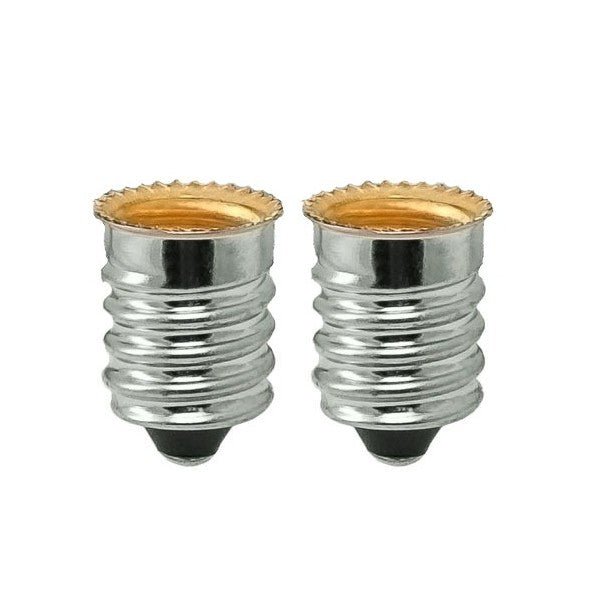 E14 European to E12 Candelabra Reducer - 2 Pack - Nostalgicbulbs.com