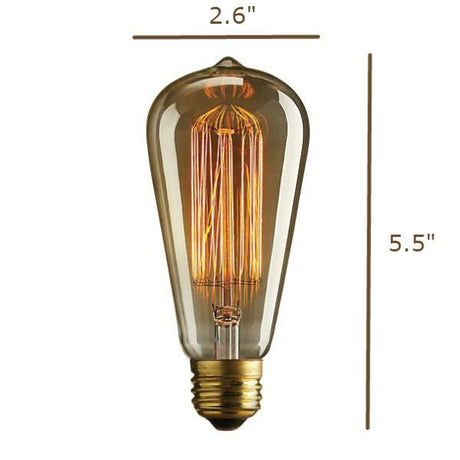 Edison Bulb - 60 Watt - 5.5 In. Length - Squirrel Cage Filament - Amber - Nostalgicbulbs.com