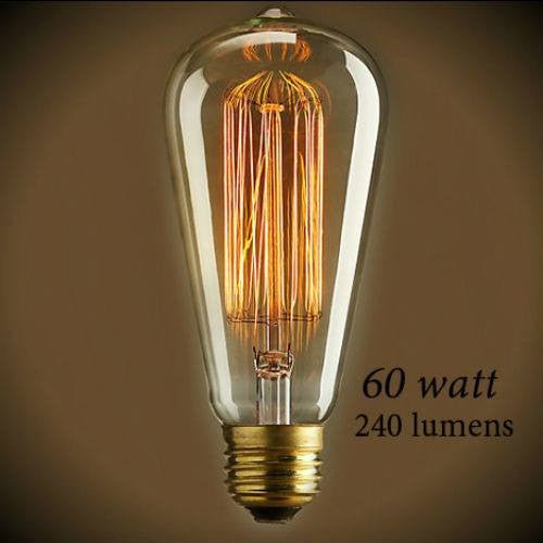 Edison Bulb - 60 Watt - 5.5 In. Length - Squirrel Cage Filament - Clear - Nostalgicbulbs.com