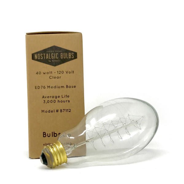 Edison Bullet Vintage Bulb - 40 Watt - 6.5 in. length - Clear - Nostalgicbulbs.com