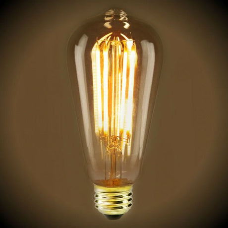 Edison LED Filament Bulb - 5 Watt - 2200K - Amber Glass - Nostalgicbulbs.com