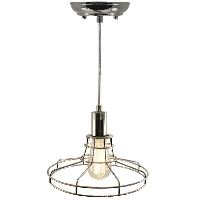 Edison Pendant Lamp with Chrome Metro Style Cage - Nostalgicbulbs.com