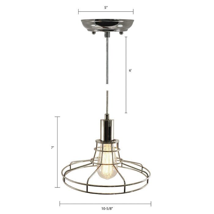 Edison Pendant Lamp with Chrome Metro Style Cage - Nostalgicbulbs.com