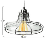 Edison Pendant Lamp with Chrome Metro Style Cage and Clear Glass - Nostalgicbulbs.com