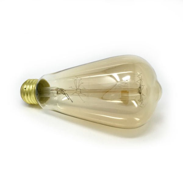 Edison Squirrel Cage Filament 30 Watt Bulb - 5.5 in. Length - Amber - Nostalgicbulbs.com
