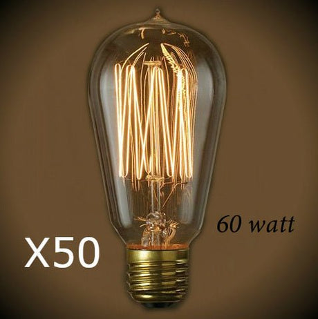 Edison Style - Vintage 60 Watt Bulb - 4.95 in. Length - 50 Bulb Pack - Nostalgicbulbs.com