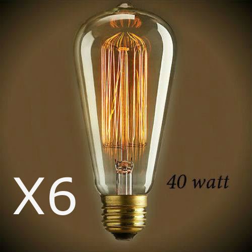 Edison Style - Vintage Bulb 40 Watt - 6 Bulb Pack - Nostalgicbulbs.com