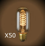 Edison Vintage Radio Spiral Filament Bulb - 40 Watt - Clear - 50 Bulb Pack - Nostalgicbulbs.com