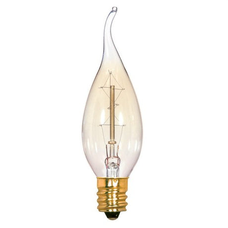 Flame Tip Carbon Filament Vintage Light Bulb - Clear 25 Watt - Nostalgicbulbs.com