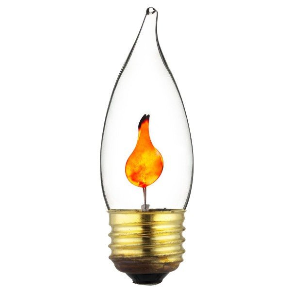 Flicker Flame - Clear - 3 Watt - Medium Base - Nostalgicbulbs.com