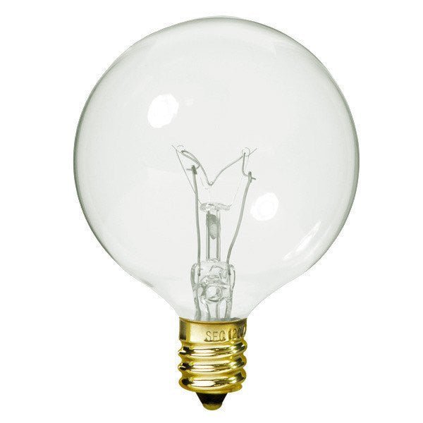 G16.5 Globe Bulb 15W Candelabra Base - Clear - Nostalgicbulbs.com