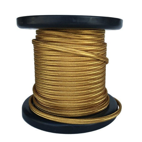 Gold Cloth-Covered Parallel Cord - 100 foot spool - Nostalgicbulbs.com