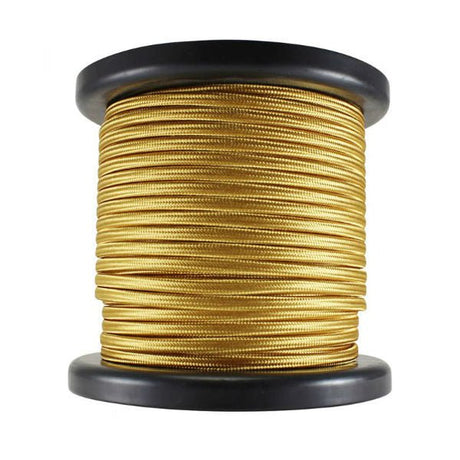 Gold parallel (flat) cloth covered wire - Per ft. - Nostalgicbulbs.com