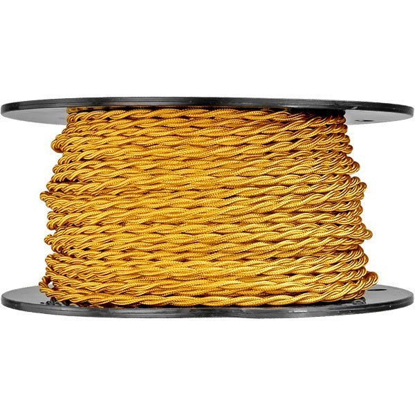 Gold Twisted cloth wire - 20 AWG - 250 ft. Spool - Nostalgicbulbs.com