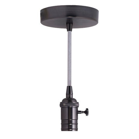 Gunmetal Turn-Key Socket Pendant Light - 10 ft. Cord - Nostalgicbulbs.com