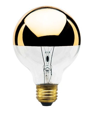 Half Gold 40 Watt Globe G25 Light Bulb - Nostalgicbulbs.com