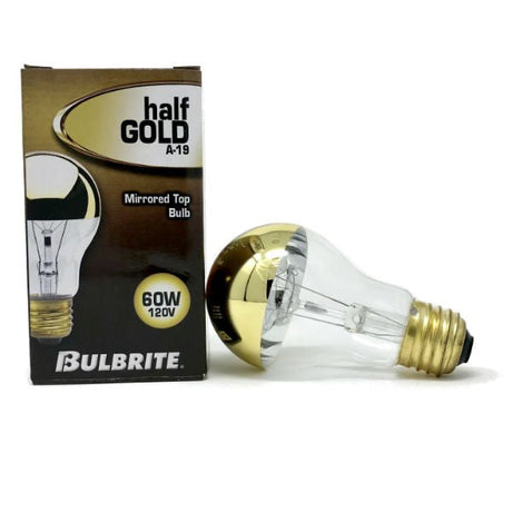 Half Gold 60 Watt A-19 Bulb - Nostalgicbulbs.com