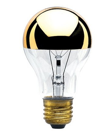 Half Gold 60 Watt A-19 Bulb - Nostalgicbulbs.com