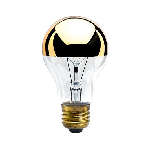 Half Gold 60 Watt A - 19 Bulb - Nostalgicbulbs.com