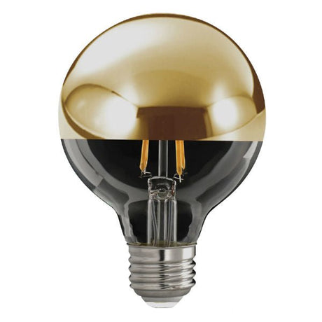 Half Gold LED Globe Bulb - 4.5 Watt - Clear - 2700K - 350 Lumens - Nostalgicbulbs.com