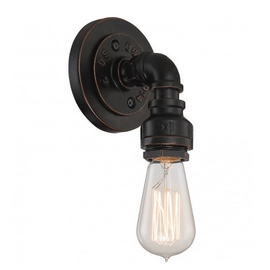 Industrial Bronze Finish 1 Edison Lights Vanity Fixture - Nostalgicbulbs.com