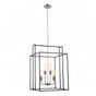 Iron Black with Brushed Nickel 4- Light Lake 19 in. Square Pendant - Nostalgicbulbs.com