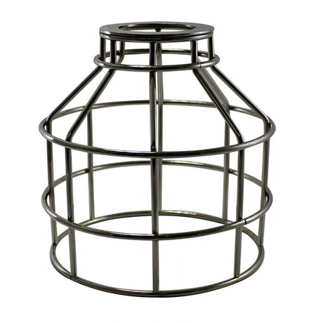 Jar Shaped Bulb Cage - Large Washer Mount - Nickel - Nostalgicbulbs.com