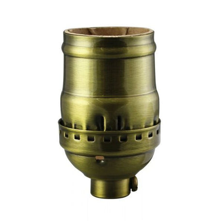 Keyless Short Antique Brass Socket - Solid Brass - Nostalgicbulbs.com