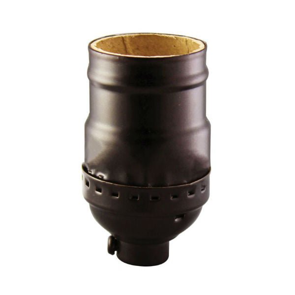 Keyless Short Bronze Finish Light Socket - Solid Brass - Nostalgicbulbs.com