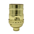 Keyless Short Socket - Polished Gilt Brass - Nostalgicbulbs.com