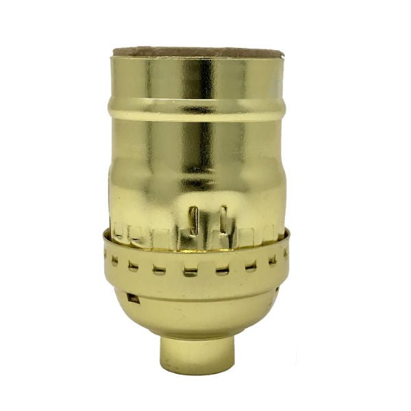 Keyless Short Socket - Polished Gilt Brass - Nostalgicbulbs.com