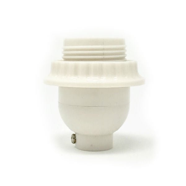 Keyless Short Threaded White Socket with Ring - Nostalgicbulbs.com