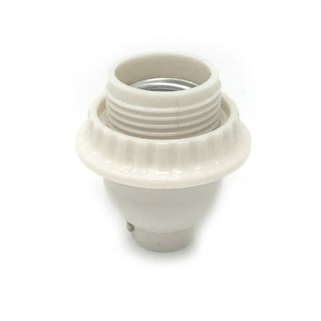 Keyless Short Threaded White Socket with Ring - Nostalgicbulbs.com