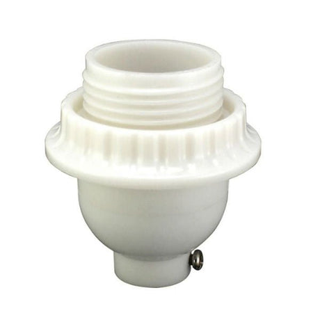 Keyless Short Threaded White Socket with Ring - Nostalgicbulbs.com