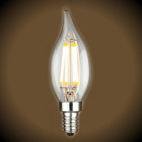 LED Chandelier Filament Bulb 60-Watt Equivalent CA10 - Clear - 4 Pack - Nostalgicbulbs.com