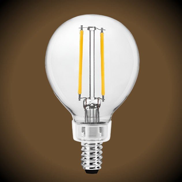 LED Filament Bulb - G16.5 Globe - 2 Watt - 2700K - Clear - Dimmable - Nostalgicbulbs.com