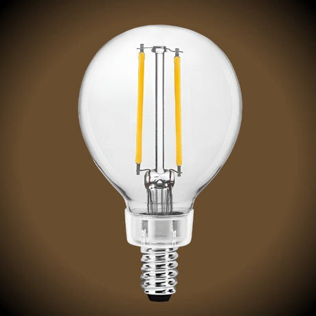 LED Filament Bulb - G16.5 Globe - 2 Watt - 2700K - Clear - Dimmable - Nostalgicbulbs.com