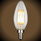 LED Filament Chandelier Bulb - 2 Watt - Clear - Dimmable - Nostalgicbulbs.com