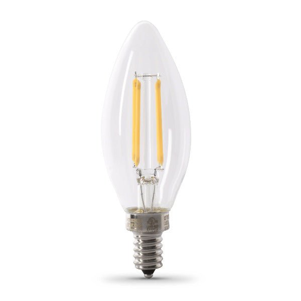 LED Filament Chandelier Bulb - 2 Watt - Clear - Dimmable - Nostalgicbulbs.com