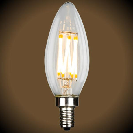 LED Filament Chandelier Bulb - 4 Watt - 2200K - Clear - Dimmable - Nostalgicbulbs.com