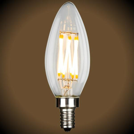 LED Filament Chandelier Bulb - 5.5 Watt - 500 Lumens - 3000K - 4 Pack - Nostalgicbulbs.com