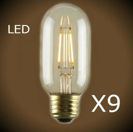 LED Filament Edison Bulb -1.5 Watt - Radio Style T14 - 9 Bulb Pack - Nostalgicbulbs.com