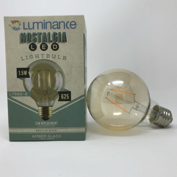 LED Filament Edison Light Bulb - G25 Globe - 1.5 Watt - Amber - 2200K - Nostalgicbulbs.com