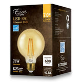 LED Filament Edison Light Bulb - G25 Globe - 7 Watt - Amber - 2200K - Nostalgicbulbs.com