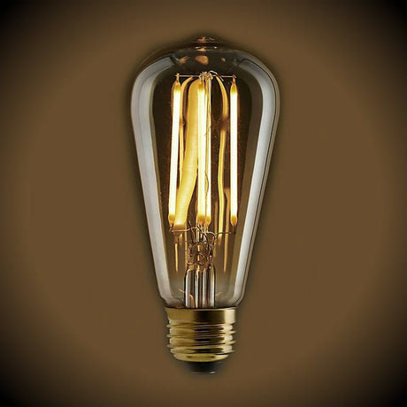 LED Filament Edison Light Bulb - ST19 Vintage - 5 Watt - Amber - 2200K - Nostalgicbulbs.com