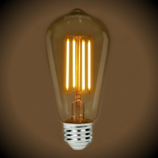 LED Filament Edison Light Bulb - ST19 Vintage - 5 Watt - Clear - 2700K - Nostalgicbulbs.com