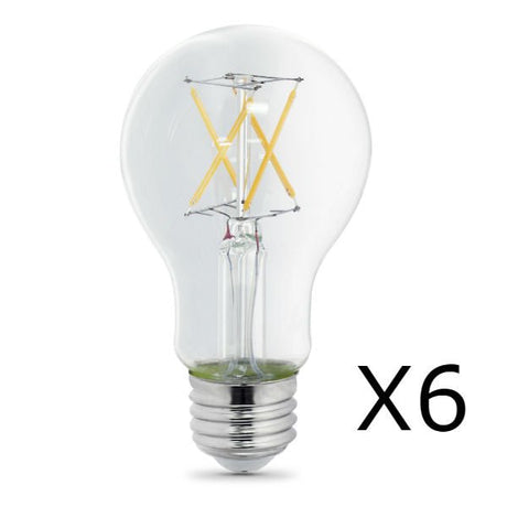 LED Filament Light Bulb - A19 - 5.5 Watt - Clear - 2700K - 6 Pack - Nostalgicbulbs.com