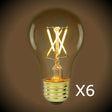 LED Filament Light Bulb - A19 - 60W Equal - 2700K - 6 Pack - Nostalgicbulbs.com